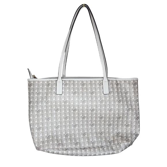 TORY BURCH Ever Ready Zip Tote Ivory Basketweave pattern - Picture 5 of 6